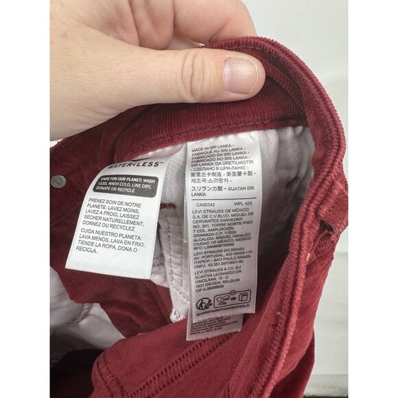 Levi’s 725 High Rise Bootcut Corduroy Jean Women 27 Red Western Bohemian Preppy - Picture 3 of 9